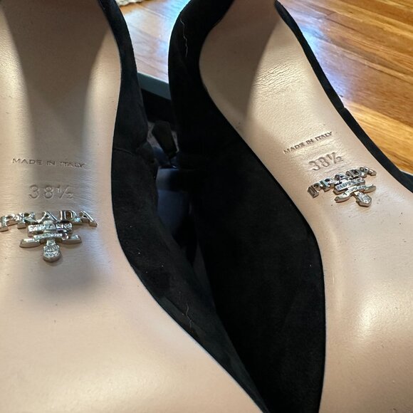 EUC Prada Platform Ankle Booties - Black Suede 38.5 - Picture 8 of 9